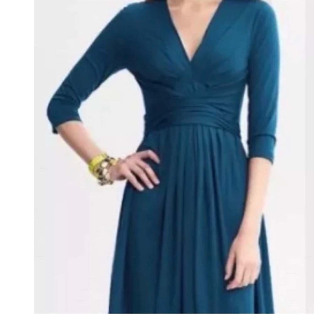Banana Republic x Issa London Blue Wrap Dress Size L - Picture 9 of 11